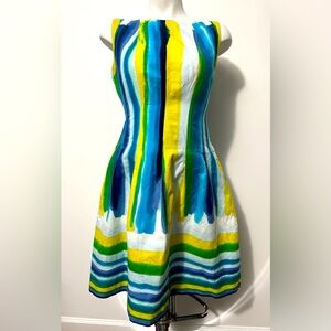 Calvin Klein Blue Yellow Sleeveless Ombre Tutu Dress Size 2